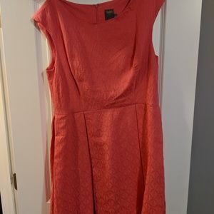 Taylor coral fit & flair dress